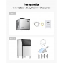 Commercial Ice Maker 500LBS/24H with 300LBS Storage Bin Auto Self-Cleaning