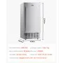 VEVOR Undercounter Built-in Ice Maker, 66 Lbs/Day Under Counter Nugget Ice Maker Machine with Reversible Door Stainless Steel, Freestanding Ice Maker for Commercial Home Kitchen, Electric Drainage