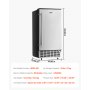 VEVOR Undercounter Built-in Ice Maker, 80 Lbs/Day Under Counter Ice Maker Machine with Reversible Door Stainless Steel, Freestanding Ice Maker for Commercial Home Kitchen, Electric Drainage
