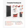 VEVOR 400W 12V Complete Solar Power Kit, 2PCS 200W Monocrystalline Solar Panels + 12.8V 100Ah LiFePO₄ Battery + 40A MPPT Charge Controller + 1000W Power Inverter for RV Home Camping Boats Off-Grid