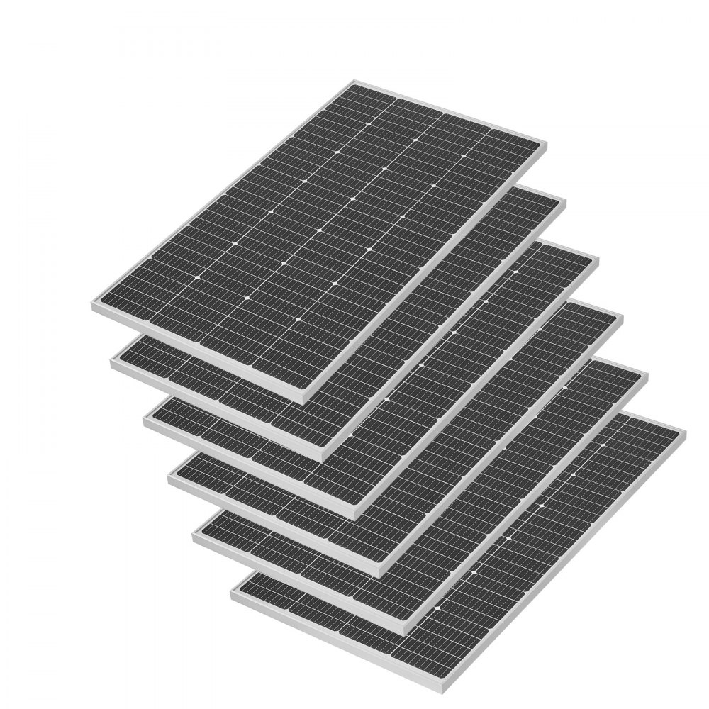VEVOR 1200W 24V Complete Solar Power Kit, 6PCS 200W Monocrystalline Solar Panels + 25.6V 300Ah LiFePO₄ Battery + 24V 3600W Hybrid Inverter, High Output Off-Grid Solar Kit for Large House Shed Farm