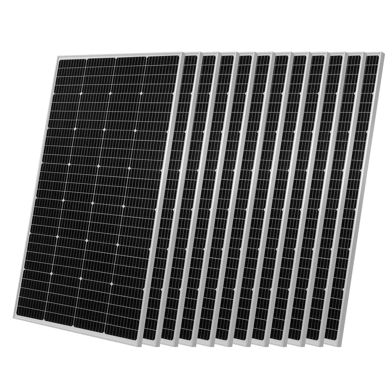 VEVOR 2400W 48V Complete Solar Power Kit, 12PCS 200W Monocrystalline Solar Panels + 51.2V 100Ah LiFePO₄ Battery + 48V 5000W Hybrid Inverter, High Output Off-Grid Solar Kit for Large House Shed Farm
