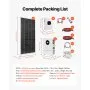 VEVOR 2400W 48V Complete Solar Power Kit, 12PCS 200W Monocrystalline Solar Panels + 51.2V 100Ah LiFePO₄ Battery + 48V 5000W Hybrid Inverter, High Output Off-Grid Solar Kit for Large House Shed Farm