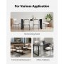 VEVOR Boucle Dining Chairs Set of 6, Mid Century Modern Sherpa Accent Chairs, Upholstered Side Chair for Dining Table, Space-Saving White Kitchen Table Chair with Curved Backrest and Black Metal Legs