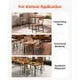 VEVOR Dining Chairs Set of 6, Wooden Table Chairs with Metal Frame and Backrest, Easy to Assemble Leather Side Chair, Modern Farmhouse Walnut Chair for Kitchen Living Room, Rustic Brown and Black
