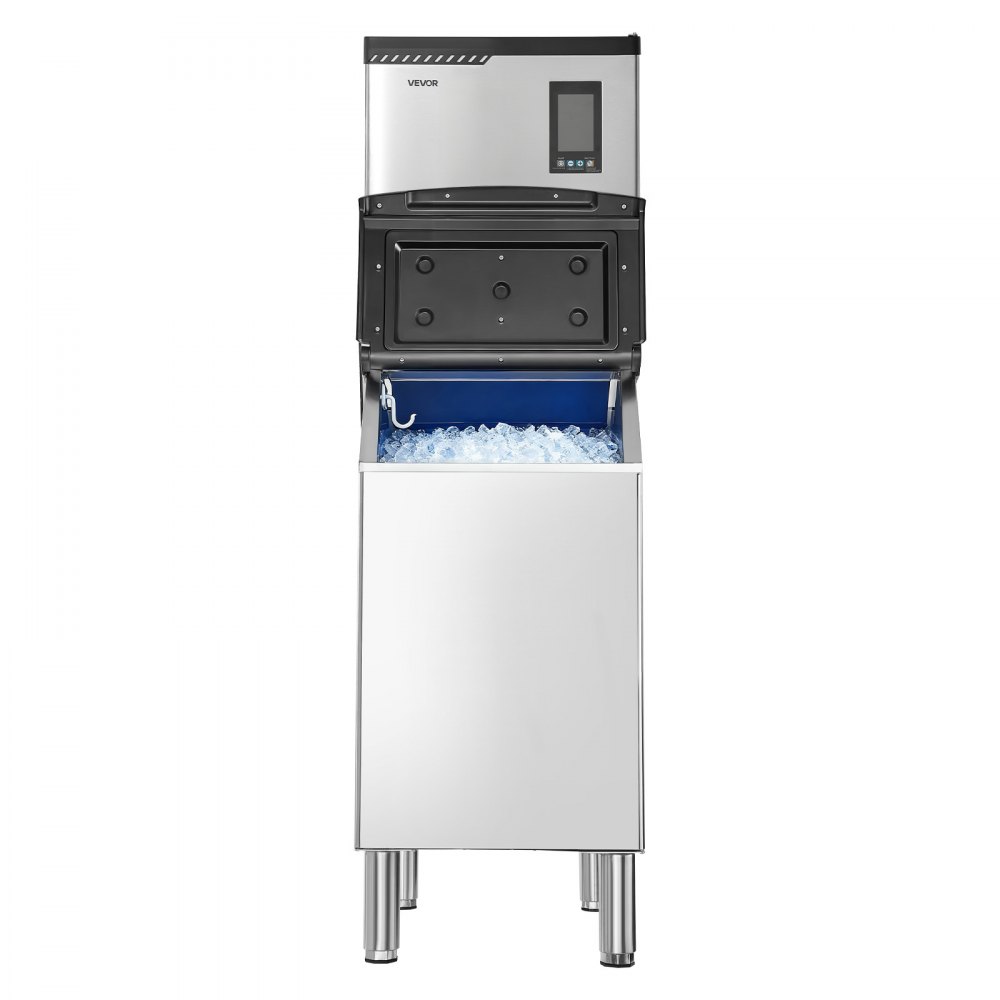 VEVOR Commercial Ice Maker Machine, 300LBS/24H Ice-Making Machine with 300LBS Stainless Steel Storage Bin, Auto Self-Cleaning Ice Maker with Touchscreen for Bar Cafe Restaurant Business Commercial