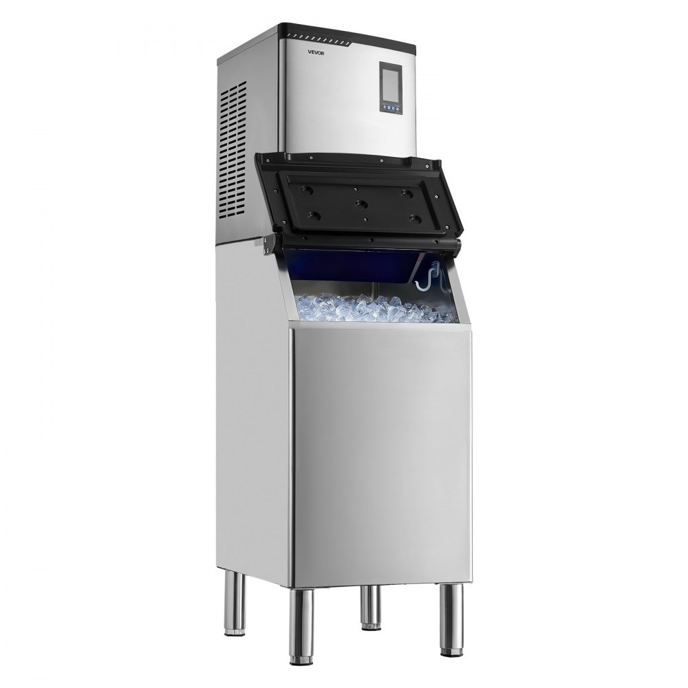 VEVOR Commercial Ice Maker Machine, 800LBS/24H Ice-Making Machine with 300LBS Stainless Steel Storage Bin, Auto Self-Cleaning Ice Maker with Touchscreen for Bar Cafe Restaurant Business Commercial