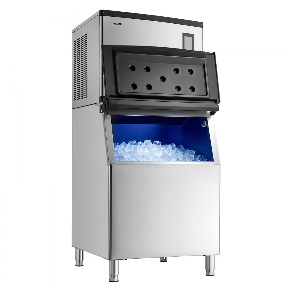 VEVOR Commercial Ice Maker Machine, 1000LBS/24H Ice-Making Machine with 500LBS Stainless Steel Storage Bin, Auto Self-Cleaning Ice Maker with Touchscreen for Bar Cafe Restaurant Business Commercial