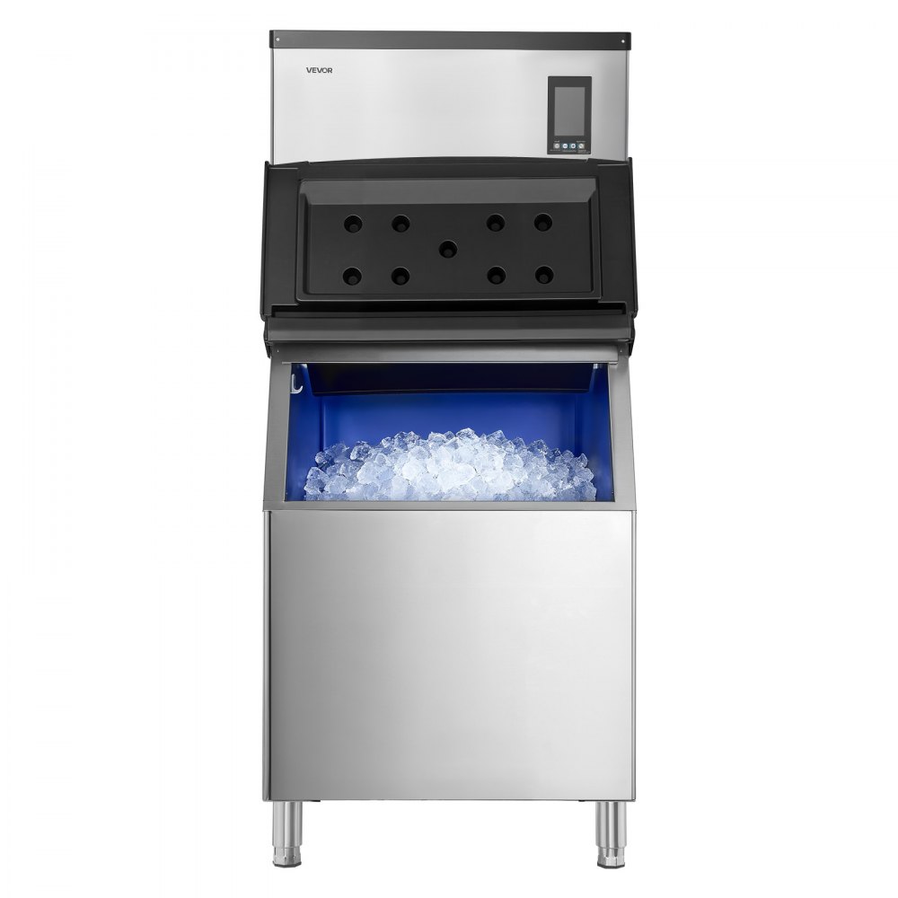 VEVOR Commercial Ice Maker Machine, 1000LBS/24H Ice-Making Machine with 500LBS Stainless Steel Storage Bin, Auto Self-Cleaning Ice Maker with Touchscreen for Bar Cafe Restaurant Business Commercial
