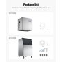 VEVOR Commercial Ice Maker Machine, 181KG/24H Ice-Making Machine with 136KG Stainless Steel Storage Bin, Auto Self-Cleaning Ice Maker with Touchscreen for Bar Cafe Restaurant Business Commercial