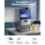 VEVOR Commercial Ice Maker Machine with Pump, 80 lbs/24h with 13 lbs Storage Capacity, Countertop/Freestanding/Under Counter, Stainless Steel Ice Maker with LED Display & Self-Cleaning, for Home Bar