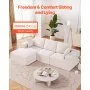 VEVOR Modular Sectional Sofa, L Shaped Modular Sofa with Chaise, Cloud Sectional Couch with High Rebound Sponge and Density, Upholstered Corduroy Couch with Cushion for Living Room, Apartment, Beige