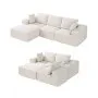 VEVOR Modular Sectional Sofa, L Shaped Modular Sofa with Chaise, Cloud Sectional Couch with High Rebound Sponge and Density, Upholstered Corduroy Couch with Cushion for Living Room, Apartment, Beige