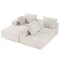 VEVOR-modulaarinen sohva, L-muotoinen modulaarinen sohva divaanilla, pilvinen sohva, jossa on korkea palautussieni ja tiheys, verhoiltu sametti-sohva tyynyllä olohuoneeseen, asunto, beige
