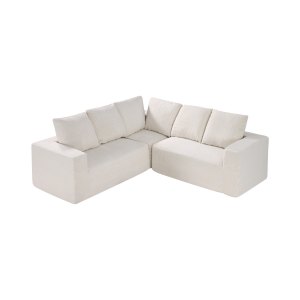 VEVOR Modular Sectional Sofa, L Shaped Modular Sofa Deep Seat, Cloud Sectional Couch with High Rebound Sponge and Density, Upholstered Corduroy Couch with Cushion for Living Room, Bedroom, Beige | VEVOR US