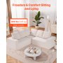 Modular Sectional Sofa L Shape Cloud Couch with Corduroy and Cushion Black