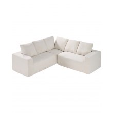 Modular Sectional Sofa L Shape Cloud Couch with Corduroy and Cushion Black