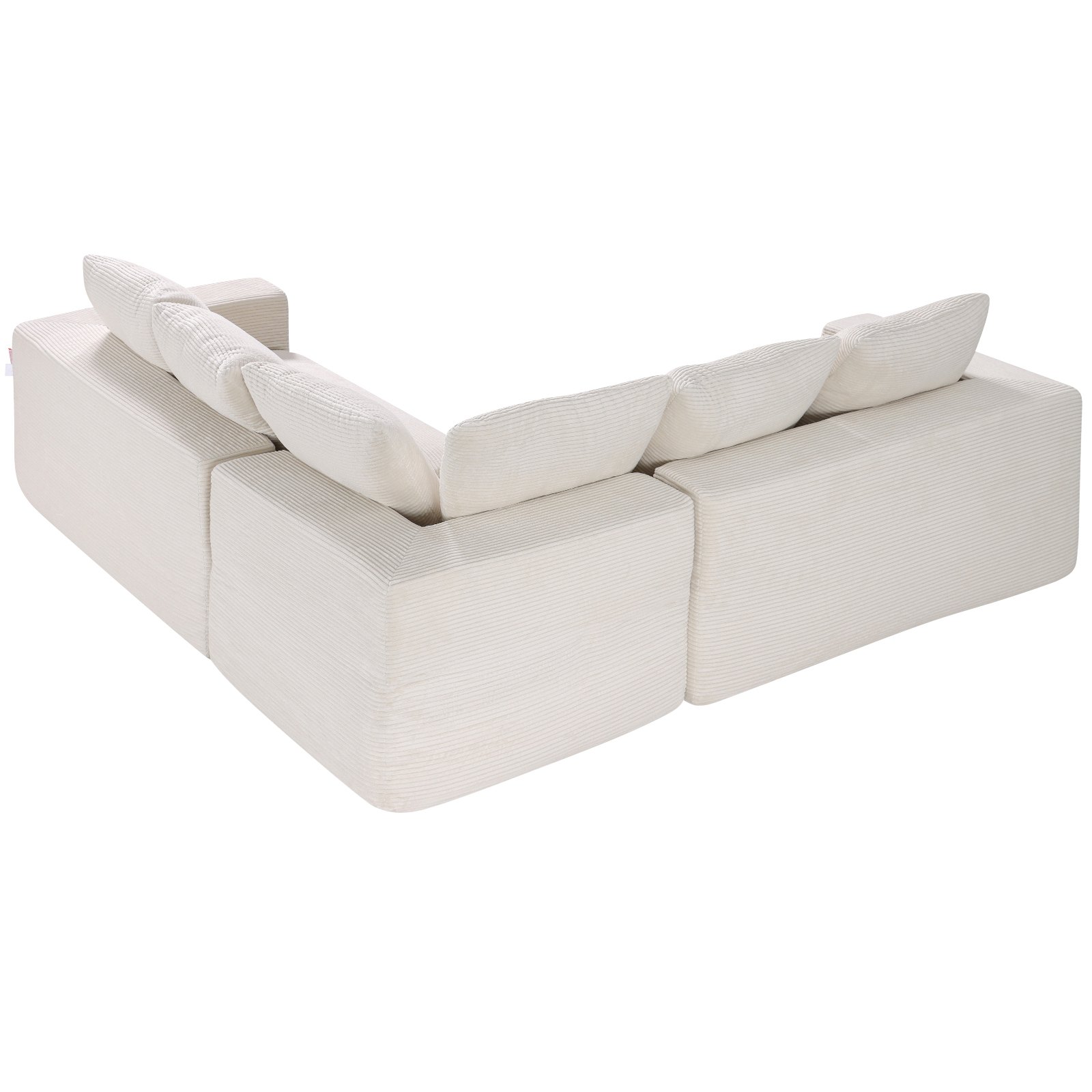 VEVOR Modular Sectional Sofa, L Shaped Modular Sofa Deep Seat, Cloud Sectional Couch with High Rebound Sponge and Density, Upholstered Corduroy Couch with Cushion for Living Room, Bedroom, Beige