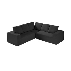 VEVOR Modular Sectional Sofa, L Shaped Modular Sofa Deep Seat, Cloud Sectional Couch with High Rebound Sponge and Density, Upholstered Corduroy Couch with Cushion for Living Room, Bedroom, Black | VEVOR US