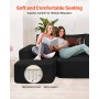 VEVOR Modular Sectional Sofa, U Shaped Couch, Sectional Sofa for Living Room, Cloud Couch with High Rebound Sponge with Cushion for Living Room, Apartment, Black