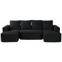 VEVOR Modular Sectional Sofa, U Shaped Modular Sofa with Chaise, Cloud Sectional Couch with High Rebound Sponge and Density, Upholstered Corduroy Couch with Cushion for Living Room, Bedroom, Black