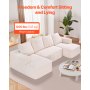 VEVOR Modular Sectional Sofa U Shaped Cloud Couch with Chaise and Cushion Beige