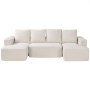 VEVOR Modular Sectional Sofa, U Shaped Modular Sofa with Chaise, Cloud Sectional Couch with High Rebound Sponge and Density, Upholstered Corduroy Couch with Cushion for Living Room, Bedroom, Beige