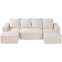 VEVOR Modular Sectional Sofa, U Shaped Modular Sofa with Chaise, Cloud Sectional Couch with High Rebound Sponge and Density, Upholstered Corduroy Couch with Cushion for Living Room, Bedroom, Beige