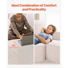 VEVOR Modular Sectional Sofa, U Shaped Couch, Sectional Sofa for Living Room, Cloud Couch with High Rebound Sponge with Cushion for Living Room, Apartment, Beige