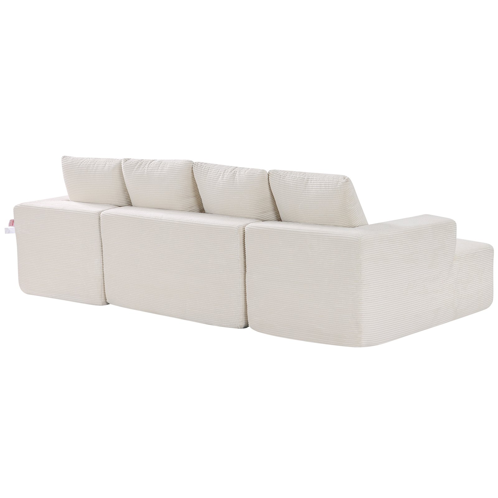 VEVOR Modular Sectional Sofa, U Shaped Modular Sofa with Chaise, Cloud Sectional Couch with High Rebound Sponge and Density, Upholstered Corduroy Couch with Cushion for Living Room, Bedroom, Beige