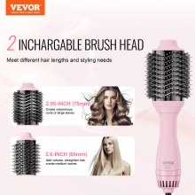 VEVOR Hair Blow Dryer Brush, Ionic Hot Air Styling Brush with 2.6" & 2.95" Head