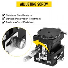 VEVOR XYZR Linear Stage 4 Axles 90 x 90 mm Trimming Platform, Bearing Tuning Platform Sliding Table, XYZR 4 Directions Manual Linear Stage for Optical Instruments, Measuring Devices, Semiconductor