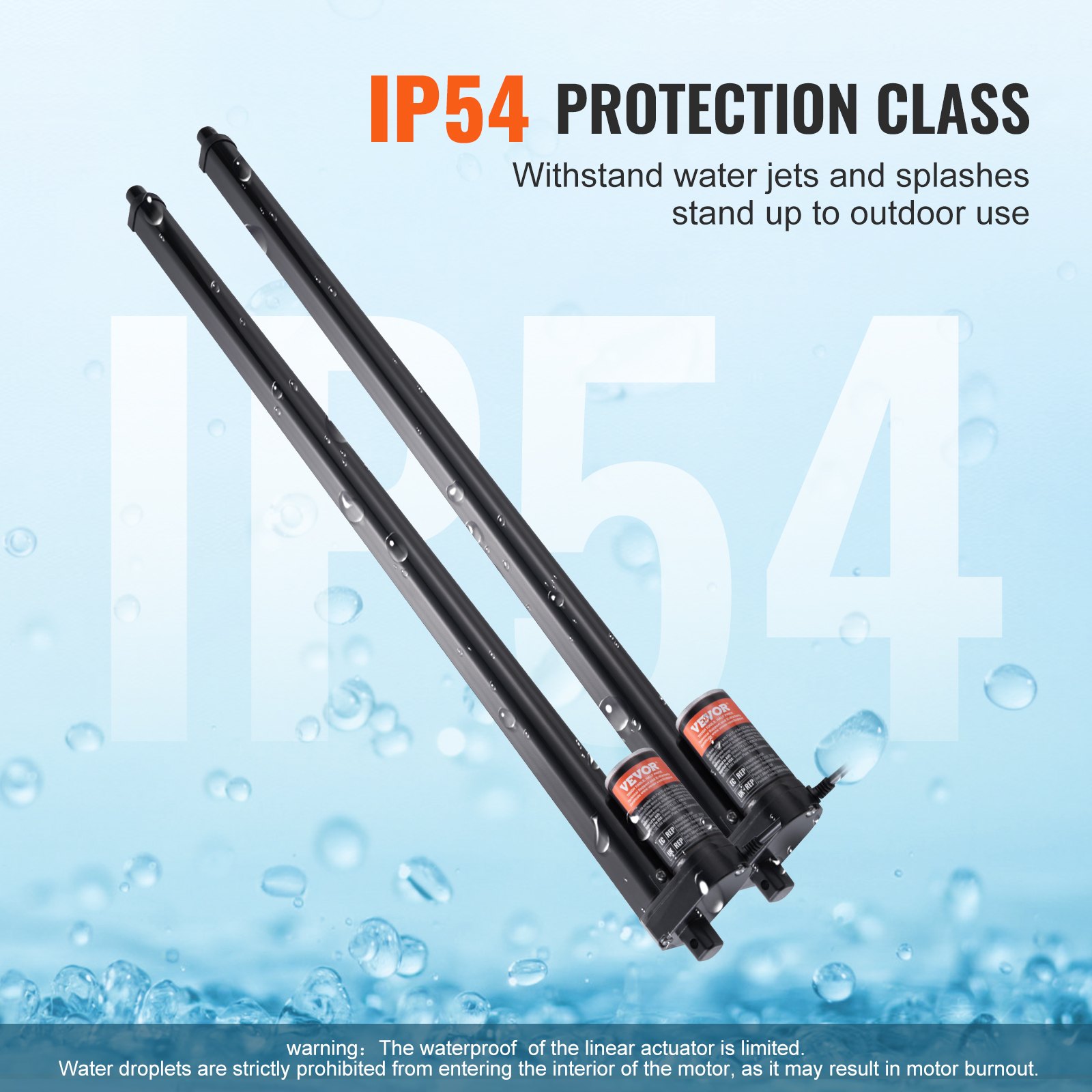 VEVOR 2PCS 12V Linear Actuator Kit 760 mm 9 mm/s 99.79 kg/1000N IP54 Protection