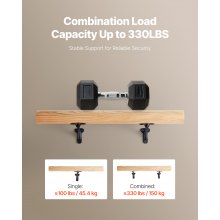 6 Packs Handrail Hardware Bracket Heavy Duty for Stairways Matte Black