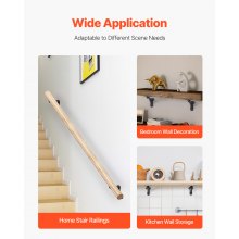 6 Packs Handrail Hardware Bracket Heavy Duty for Stairways Matte Black