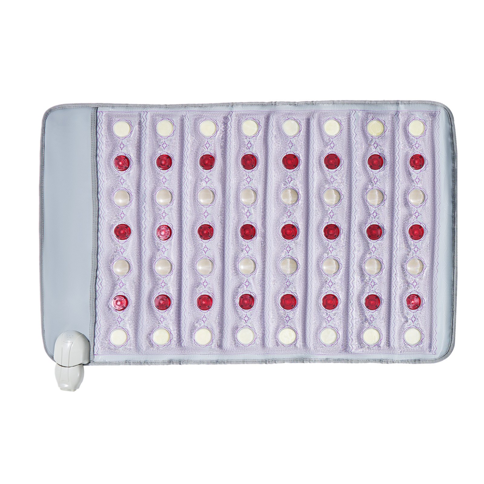 VEVOR Far Infrared Heating Pad, Amethyst Heating Pad with Jade & Tourmaline Stones, 660nm Photon Light & Negative Ions, 103-159℉ Hot Gemstones Mat with 0-720 Min Timer for Pain Relief (32" x 20")