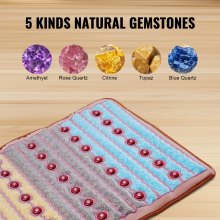 VEVOR Far Infrared Heating Pad 5 Natural Crystal Gemstones Heating Mat 40" x 20"