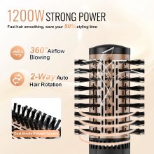 VEVOR Rotating Hair Dryer Brush Hot Air Styling Brush with 3 Interchange Heads