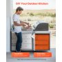 VEVOR Outdoor Kitchen Drawers, 16.5"W x 29"H x 20.5"D Triple Access Drawers, Stainless Steel Flush Mount Cabinets, BBQ Island Drawers Storage with Paper Towel Holder & Handle, for Patio Grill Station