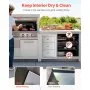 VEVOR Outdoor Kitchen Drawers, 16.5"W x 29"H x 20.5"D Triple Access Drawers, Stainless Steel Flush Mount Cabinets, BBQ Island Drawers Storage with Paper Towel Holder & Handle, for Patio Grill Station