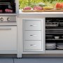 VEVOR Outdoor Kitchen Drawers, 16.5"W x 29"H x 20.5"D Triple Access Drawers, Stainless Steel Flush Mount Cabinets, BBQ Island Drawers Storage with Paper Towel Holder & Handle, for Patio Grill Station