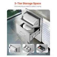VEVOR Outdoor Kitchen Drawers Triple BBQ Access Drawers Island 16.5x29x20.5 in