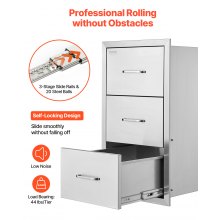 Outdoor Kitchen Drawers Triple BBQ Access Drawers Island 18.5x22.5x22.5 in