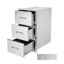 Outdoor Kitchen Drawers Triple BBQ Access Drawers Island 18.5x22.5x22.5 in