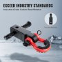 VEVOR trailer hitch receiver, carbon steel, fits 2-inch receivers, heavy-duty, red and black design.