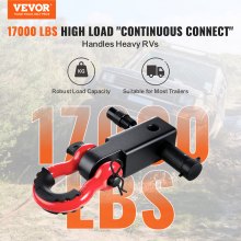 VEVOR 2" Trailer Shackle Hitch Receiver D-Ring Recovery for Truck Jeep 66000 lbs