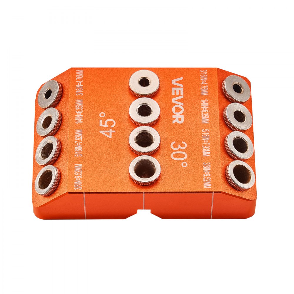 VEVOR Drill Guide, 30/ 45/ 90 Degree Angle 4 Sizes Portable Precision Drilling Guide Jig, for Drilling Angled or Horizontal Holes, Aluminum Alloy, for Deck Cable Railing Wood Post Stair Handrail
