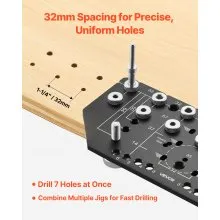 Shelf Pin Jig and Hinge Jig Two-in-One Aluminum Alloy Cabinet Hole Drilling Tool
