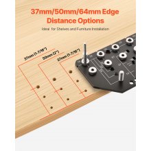 Shelf Pin Jig and Hinge Jig Two-in-One Aluminum Alloy Cabinet Hole Drilling Tool