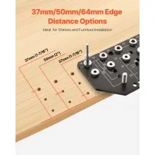 Shelf Pin Jig and Hinge Jig Two-in-One Aluminum Alloy Cabinet Hole Drilling Tool